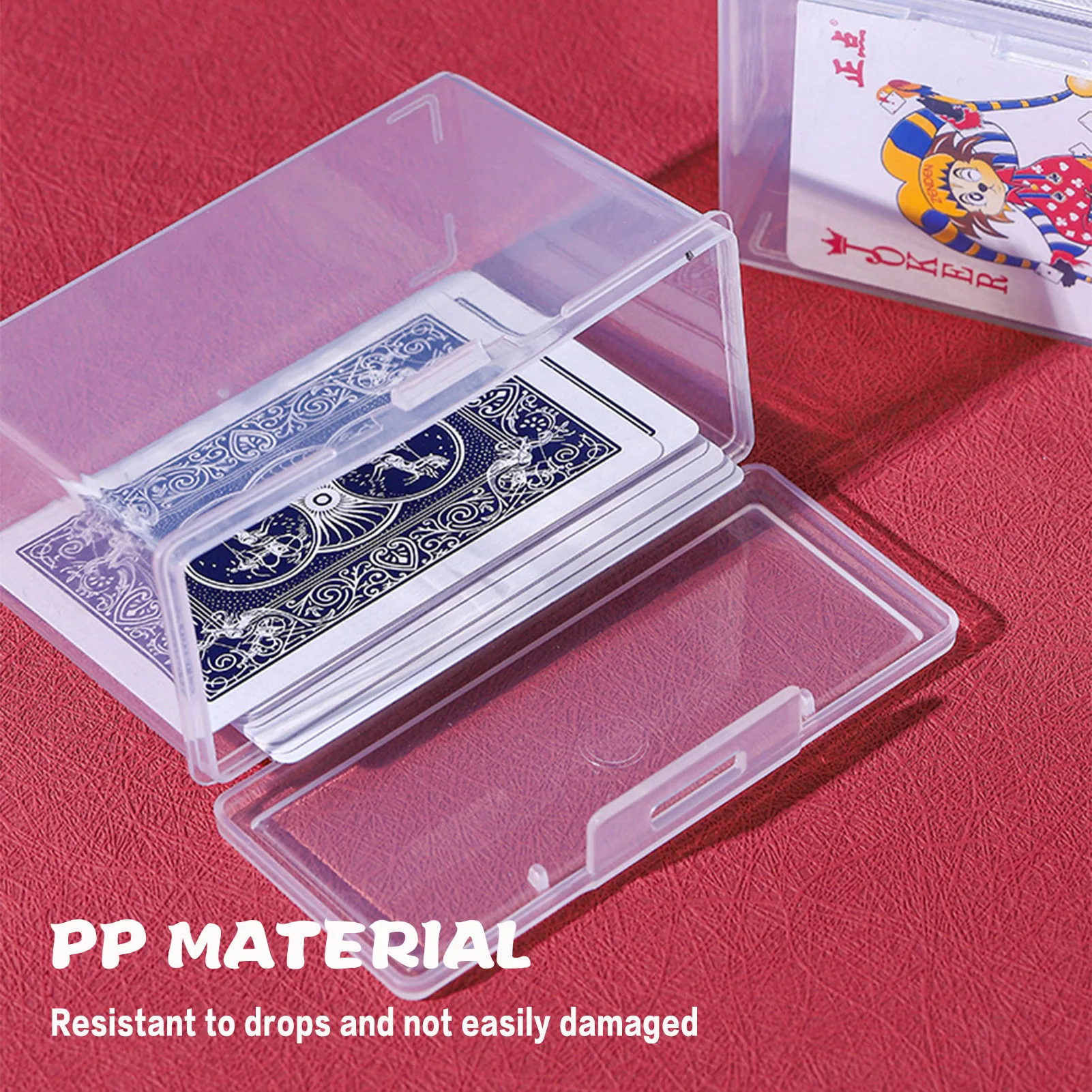 صندوق تخزين البطاقات البلاستيكية حامل مستطيل شفاف لبطاقات ألعاب البوكر معرف بطاقة العمل منظم السفر حامي دائم