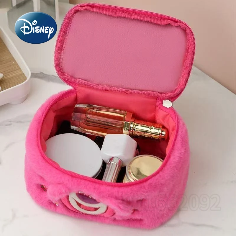 Disney Original New Plush Cosmetic Bag Cartoon Fashion Portable Cosmetic Bag Large Capacity Leisure Travel Storage Toiletry Bag