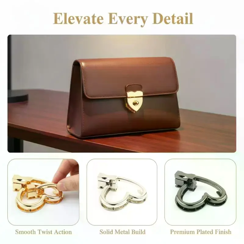Value Pack Bag Closure Toggle Latch Buckles Sturdy Metal Hardware Accessories for DIY Handbag Purse Craft Making Repair