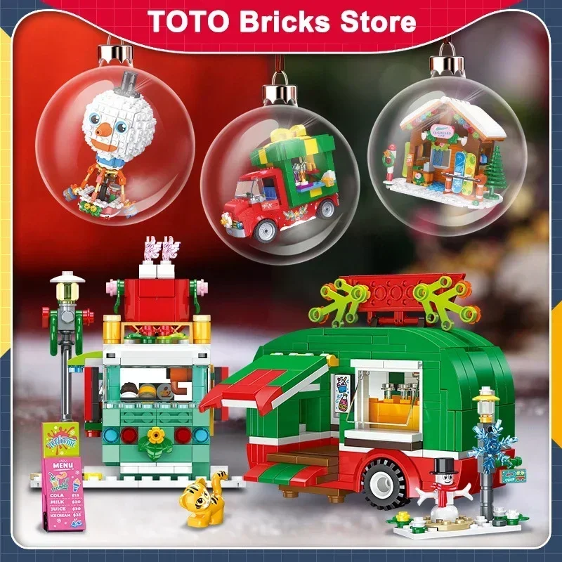 

TOYLINX DIY Set Children's Education Toys Desktop Ornament Christmas Building Block Set Boys Kids Room Decoration Gifts