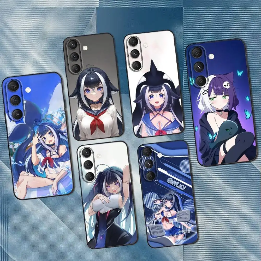 

Shylily Vshojo Vtuber Phone Case For Samsung S25,S24,S23,S22,S21,S20,S10,Ultra,Plus,Lite,FE,Soft Silicone Black Cover
