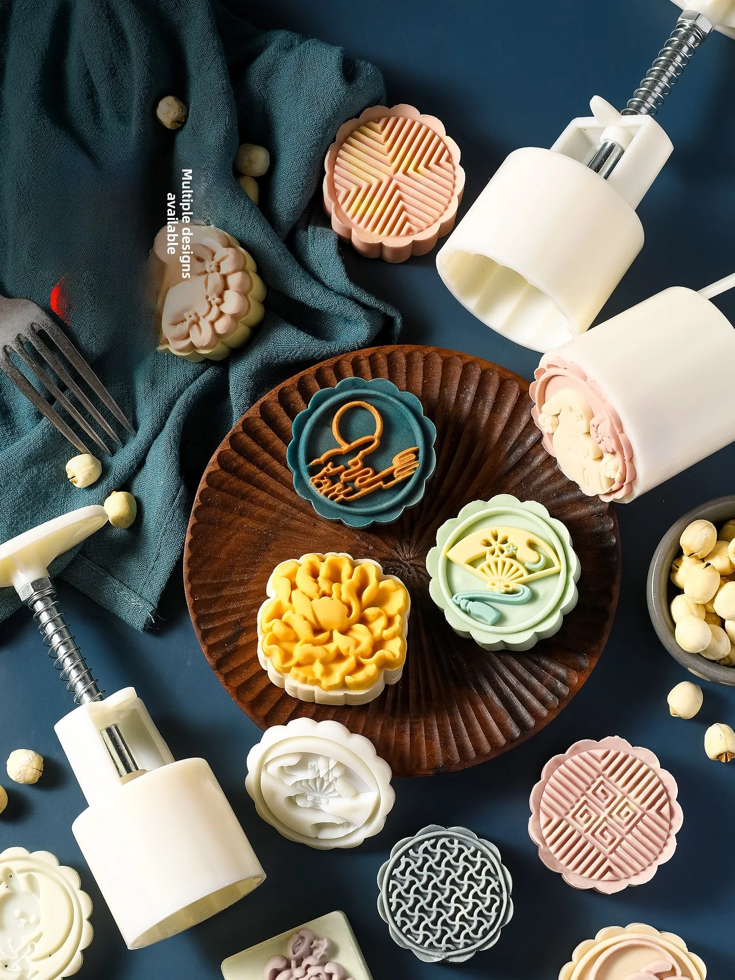 

Форма для лунных пряников (хэнд-пресс) с цветочным узором, 50г/75г, для выпечки, кухонные принадлежности для домашнего использования