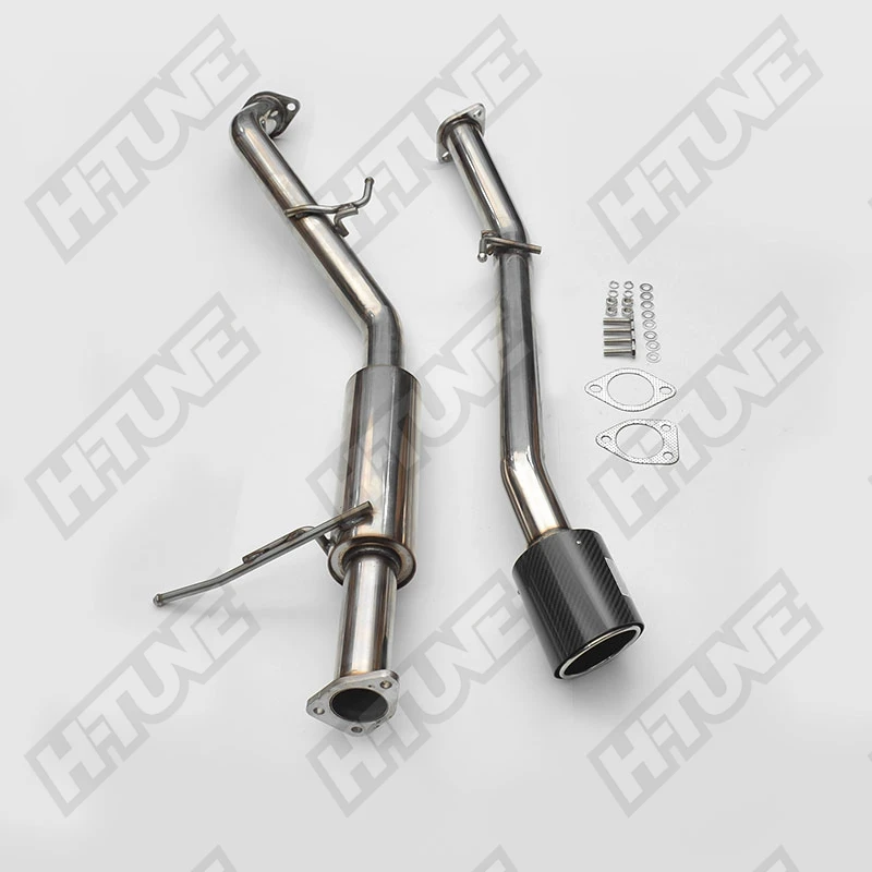 Cat Back Exhaust System MID Pipe Single Carbon Tail Muffler For Triton 2.4L 2015-2022