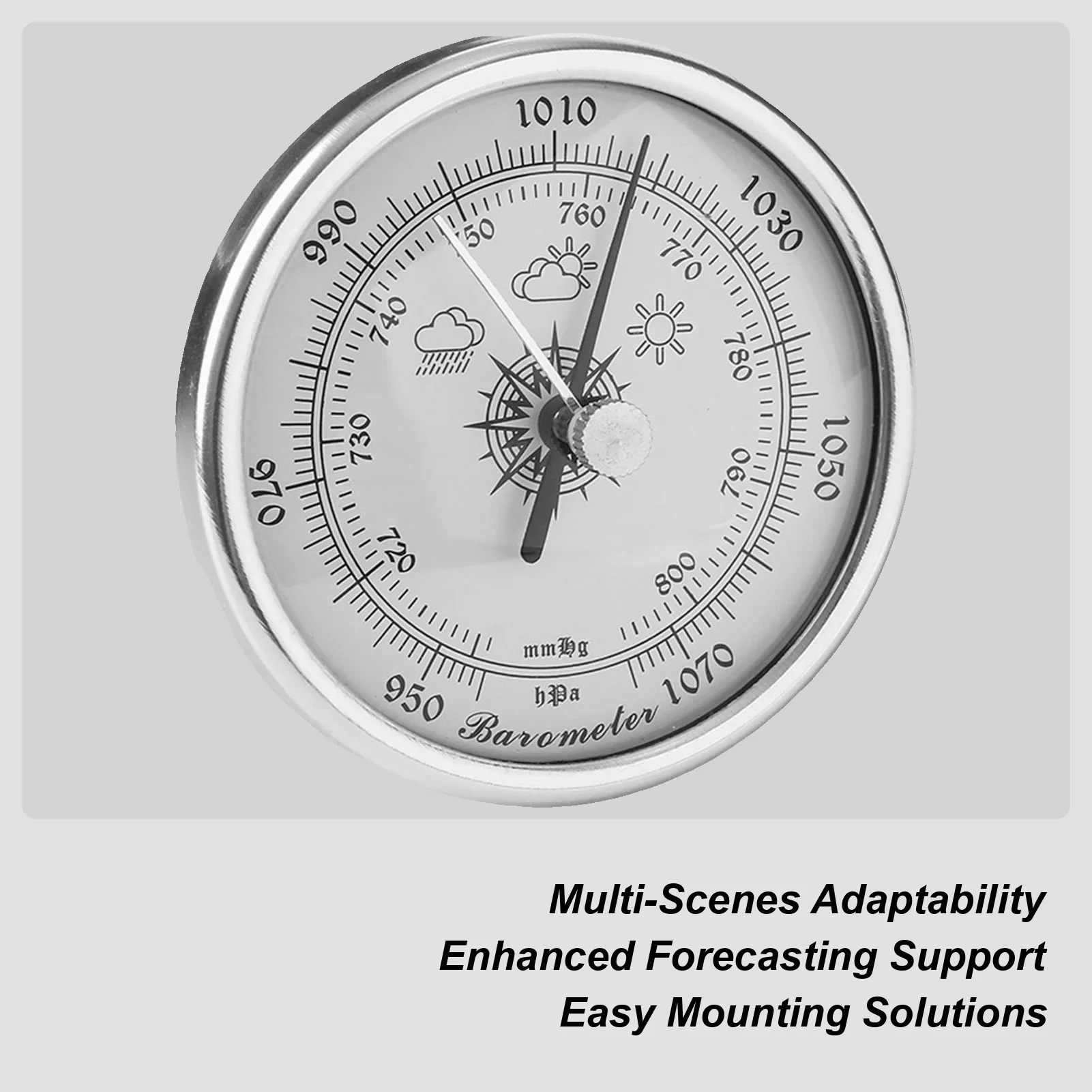 70mm Portable Fishing Barometer Weather Station Pressure Gauge Weather Monitor for Home Car Boat Marine Fishing Camping Outdoor