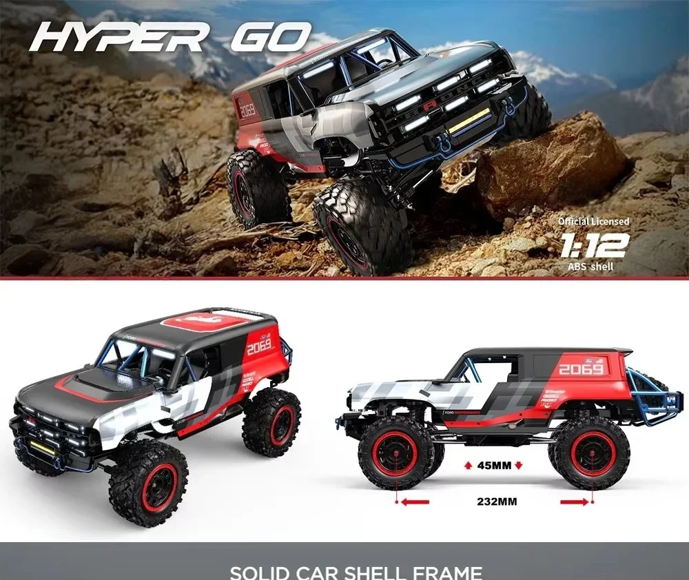 

Радиоуправляемая внедорожная машинка 4x4 1/12 с бесщеточным двигателем, портальными мостами, водонепроницаемая, в жестком кейсе, лицензированная, высокоскоростная, для гонок, игрушка