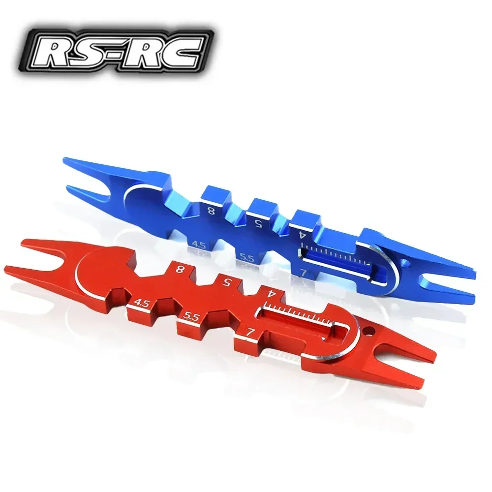 1 STKS Rood/Blauw sleutel RC auto klimmen auto platte running off-road voertuig schokdemper removal tool moer multifunctionele sleutel