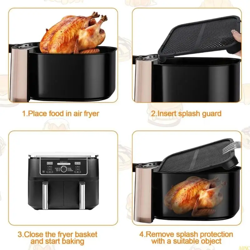 A0NC Air Fryers chống dầu bao gồm các chất bảo vệ silicon an toàn cho máy rửa chén phụ kiện