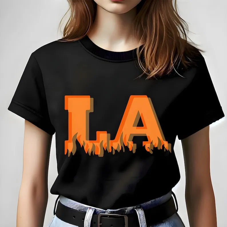 Los Angeles Fire Shirts Support LA Firefighters Forest Fire Awareness Los Angeles Support Group Cotton Men Women Tee Tops