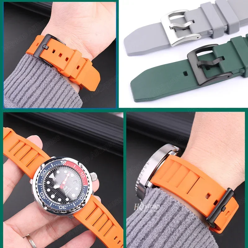 Quick Release Rubber Watch Band 22mm 20mm Strap for Samsung Galaxy Watch6 5 4 Belt for Seiko Watchband for Huawei Watch Bracelet