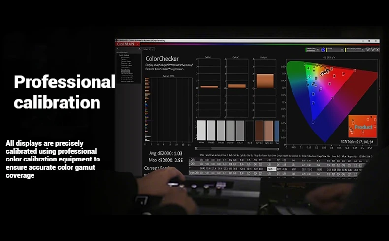 شاشة USB-C مقاس 27 بوصة بدقة 4K مع توصيل طاقة بقدرة 65 وات، ولوحة IPS لامعة، ونسبة 99% من Adobe RGB، لإنشاء المحتوى مع هيكل من الألومنيوم بالكامل