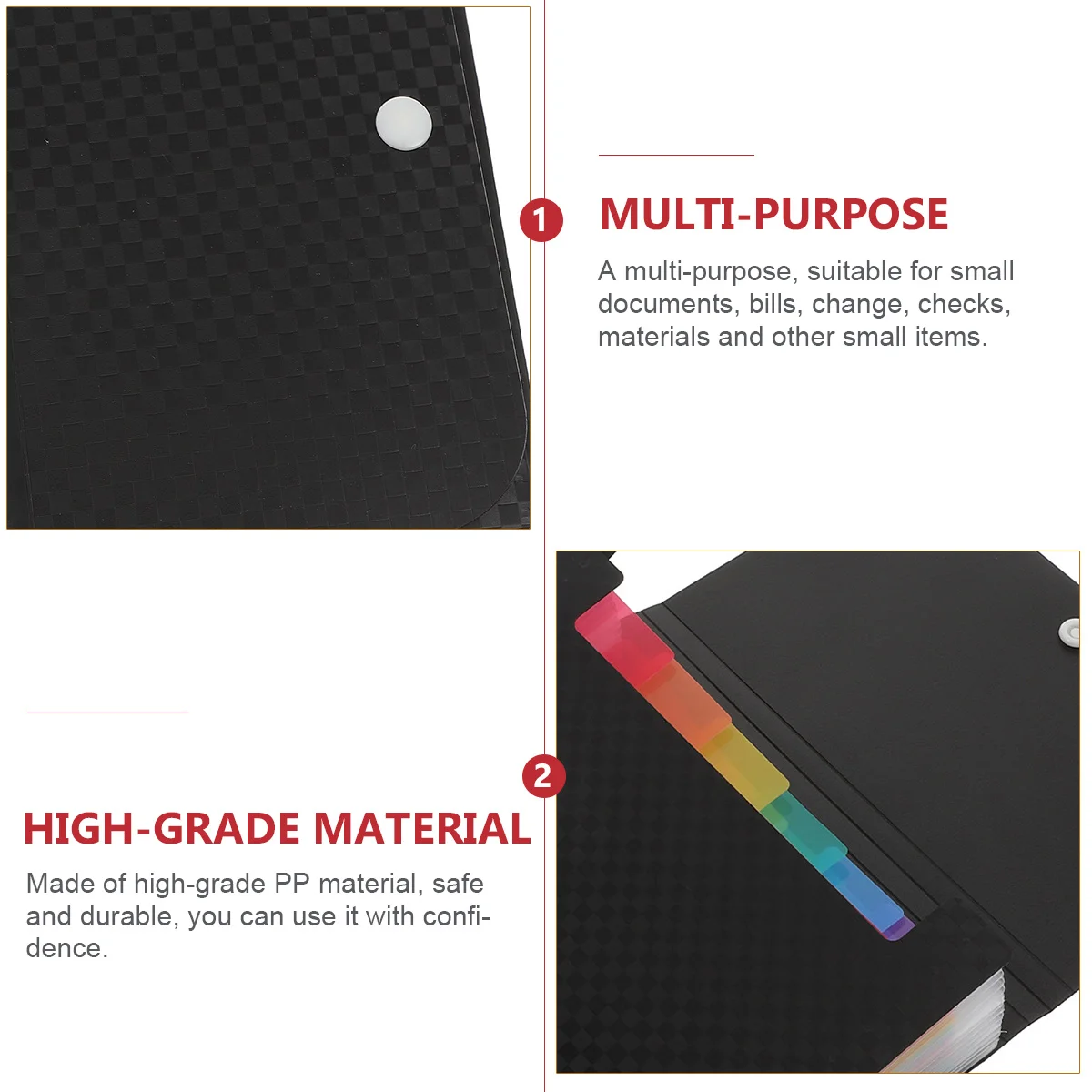 Portable Accordion File Bag A6 Multi-Layer Plastic Document Organizer For Receipts Bills Checks Storage Expanding Folder