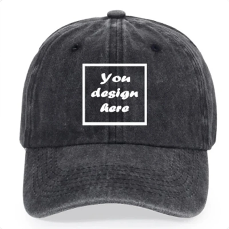 Custom-washed vintage baseball caps made of washable cotton material, breathable. Customized logo for events