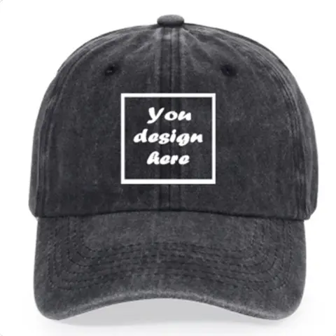 Custom-washed vintage baseball caps made of washable cotton material, breathable. Customized logo for events