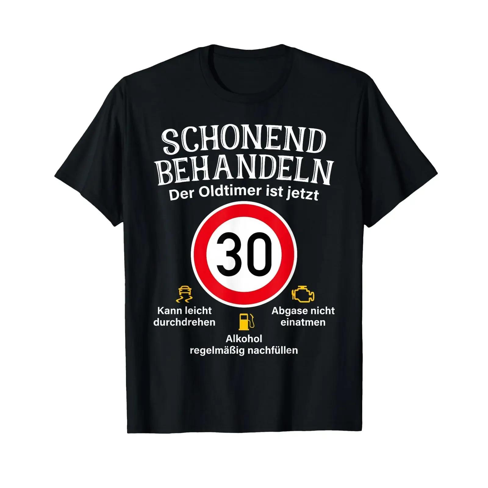 30th Birthday Gentle Treat Oldtimer Ist 30 Tempo T Shirt vintage Washed graphic Breathable Slightly Comfortable Stylish Soft