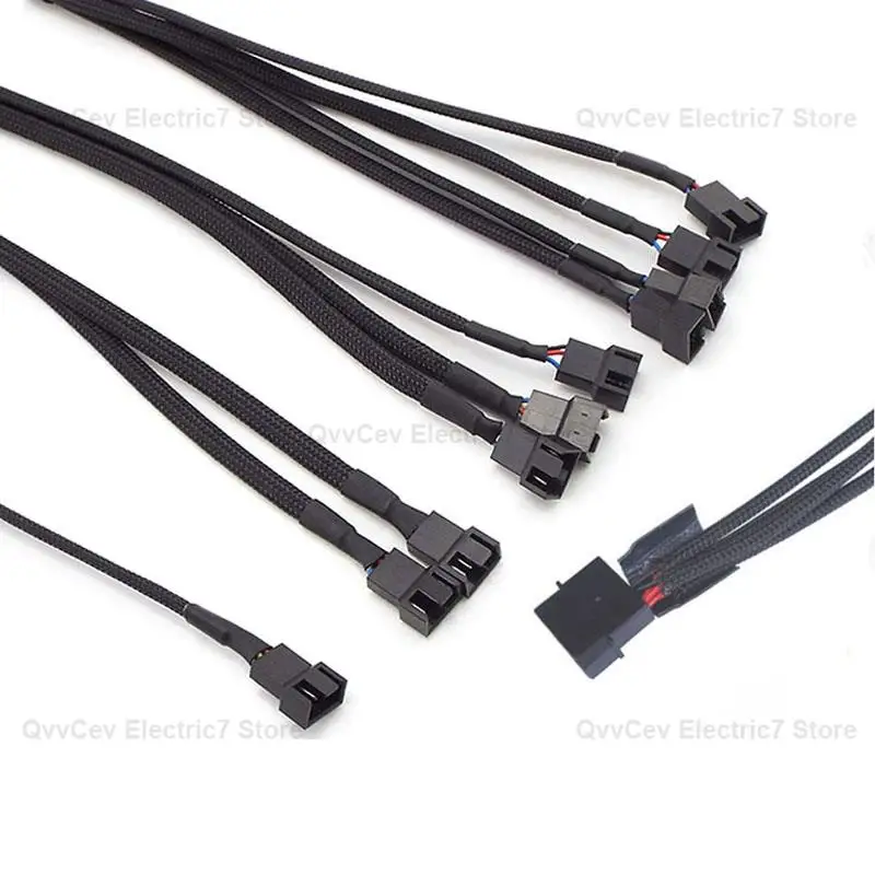 24AWG Cooler Cooling CPU Fan Extension Splitter Power Cable 12V 4-Pin 1 to 1 2 3 4 Connector for DIY IDE Computer PC