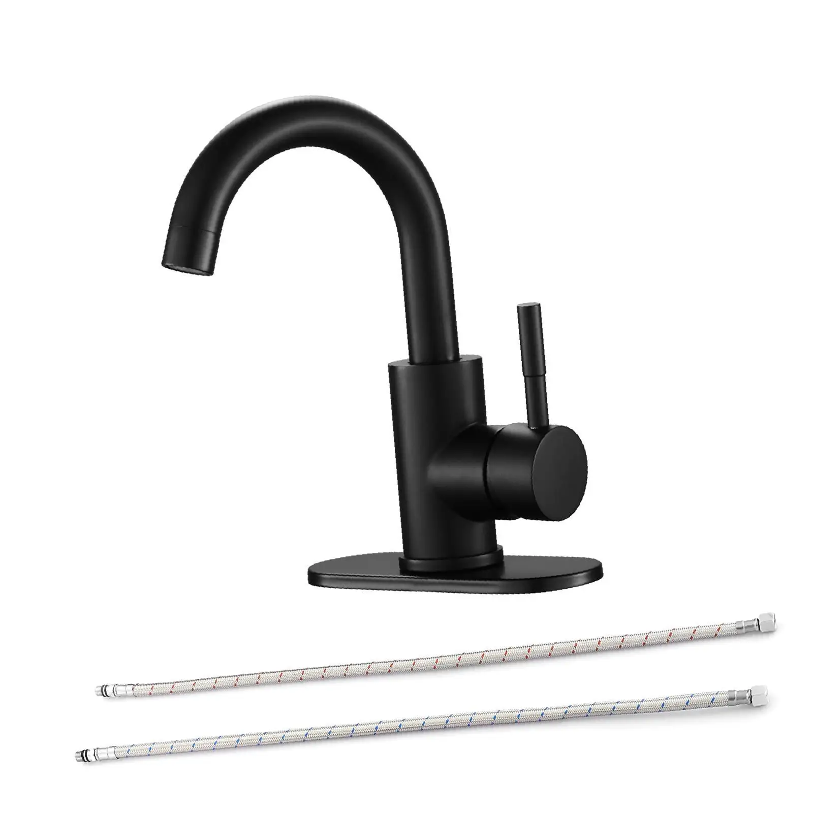 

Black Bathroom Faucet Single Hole Single Handle, Matte Black