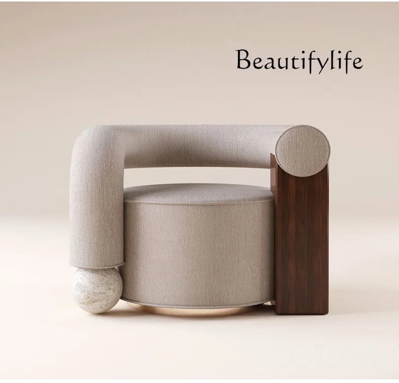 

c Nordic Light Luxury Designer Model Special-Shaped Couch Model Room Beauty Salon Creative Fabric Leisure Chair