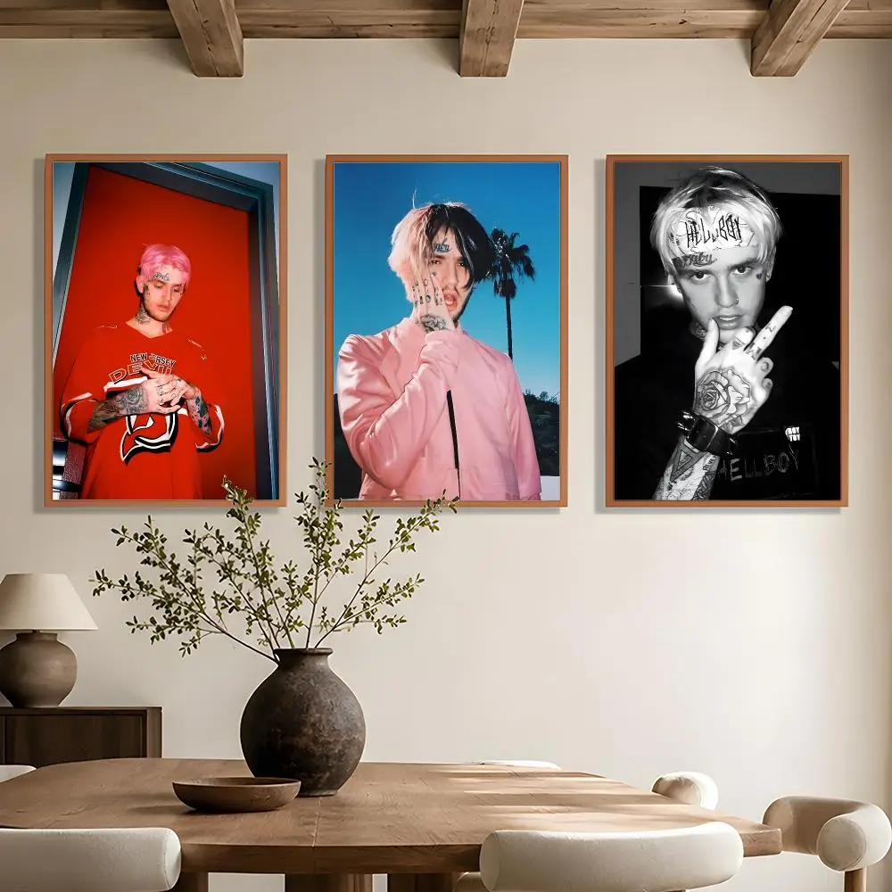 Emo Rapper L-Lil Peep Poster Wall Art Poster HD Waterproof PP Print Bedroom Living Room Office Decor Gift