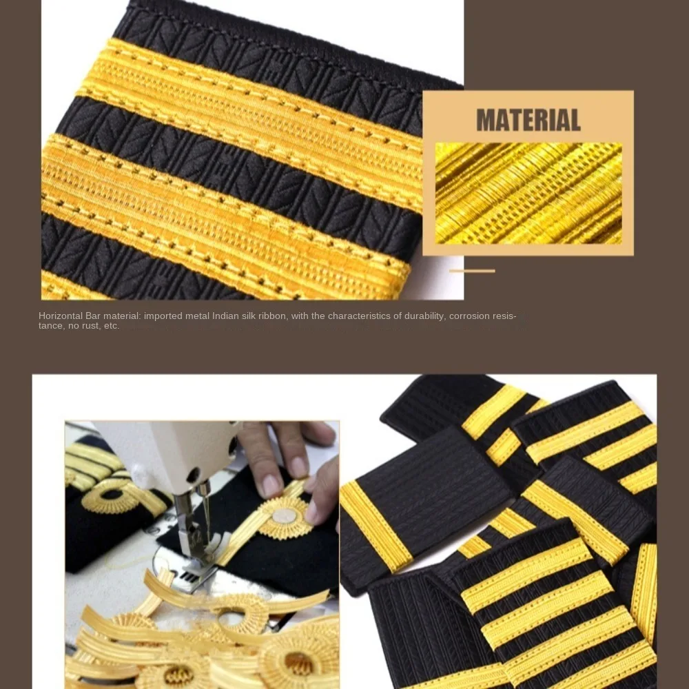 Kit Accessoires Pilote Avion Adulte - Casquette Noire Badge Jaune + Badge Métal Or + Cravate Noire + Lunettes Aviateur