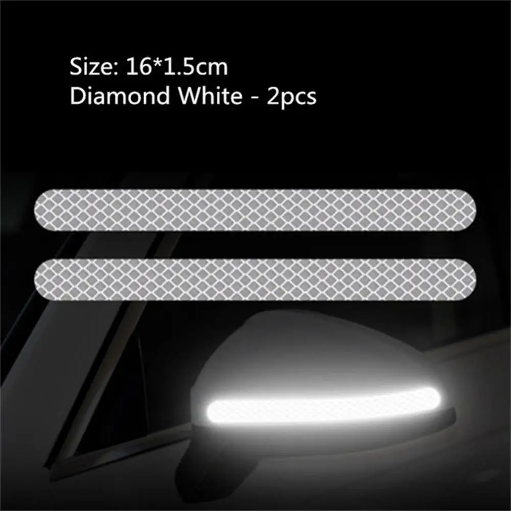 

2pcs Car Rearview Mirror Reflective Car Sticker Waterproof Car Body Reflective Strips Warning Decals Car Exterior Accessories