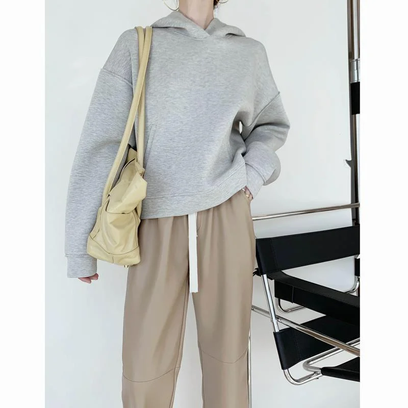 Spring Hooded Sweatshirts Women Air Layer Autumn Soft Delicate High Quality Three-dimensional Cutting Space Cotton Short Coats