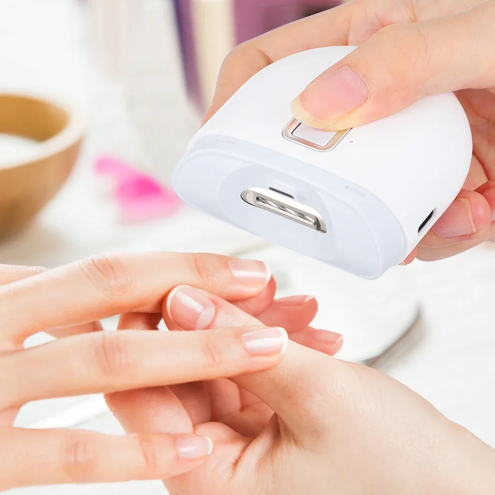 

Mini Electric Nail Clipper With LED Light Rechargeable Automatic Portable Nail Grinder for Children Adult Safe Clipper Tools Gel