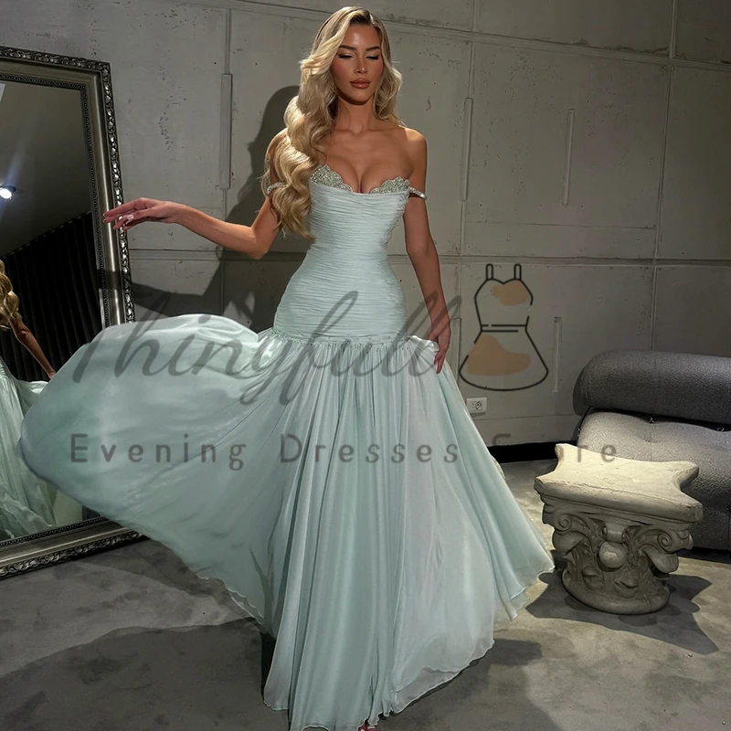 Thinyfull 2026 A-Line Prom Evening Dresses Saudi Arabia Sweetheart Beadings Party Dress Women Cocktail Prom Gowns Customized image 2
