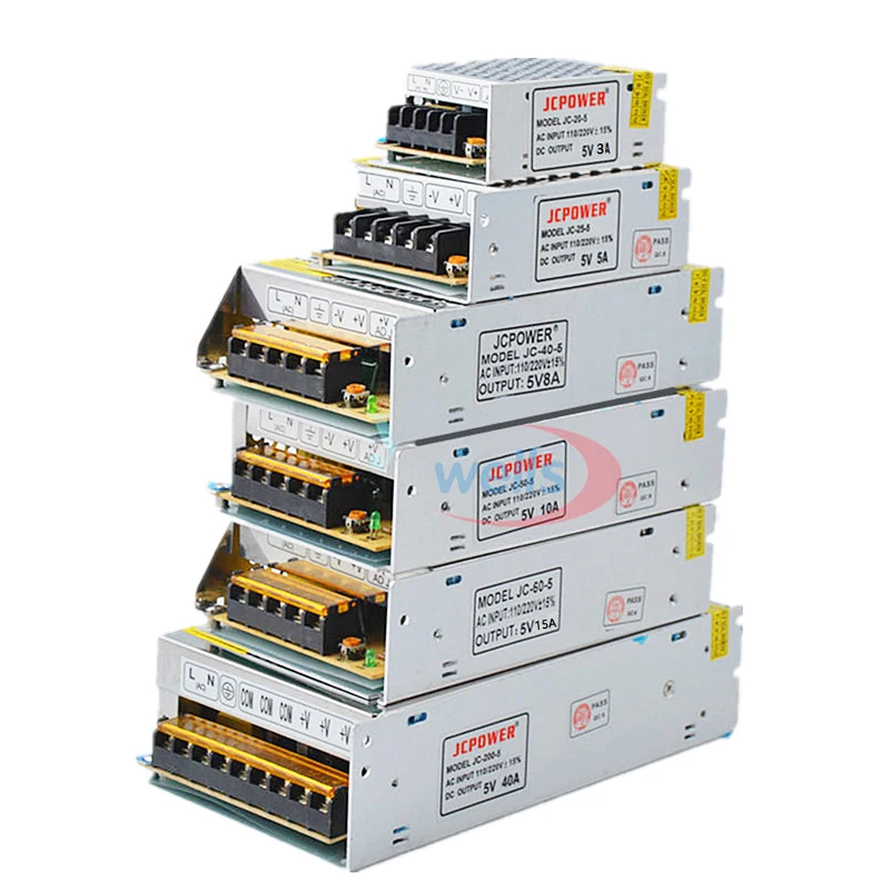 

5V DC LED Strip Switch Power Supply 3A 4A 5A 6A 8A 10A 12A 20A 30A 40A 50A 60A 70A Power adapter AC 110V 220V input Transformer