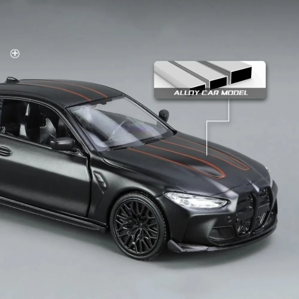 1:36 M4 CSL 合金製おもちゃの車モデル 高シミュレーションメタル製 本物のドアが開く プルバック機能付き 男の子の誕生日プレゼント コレクション