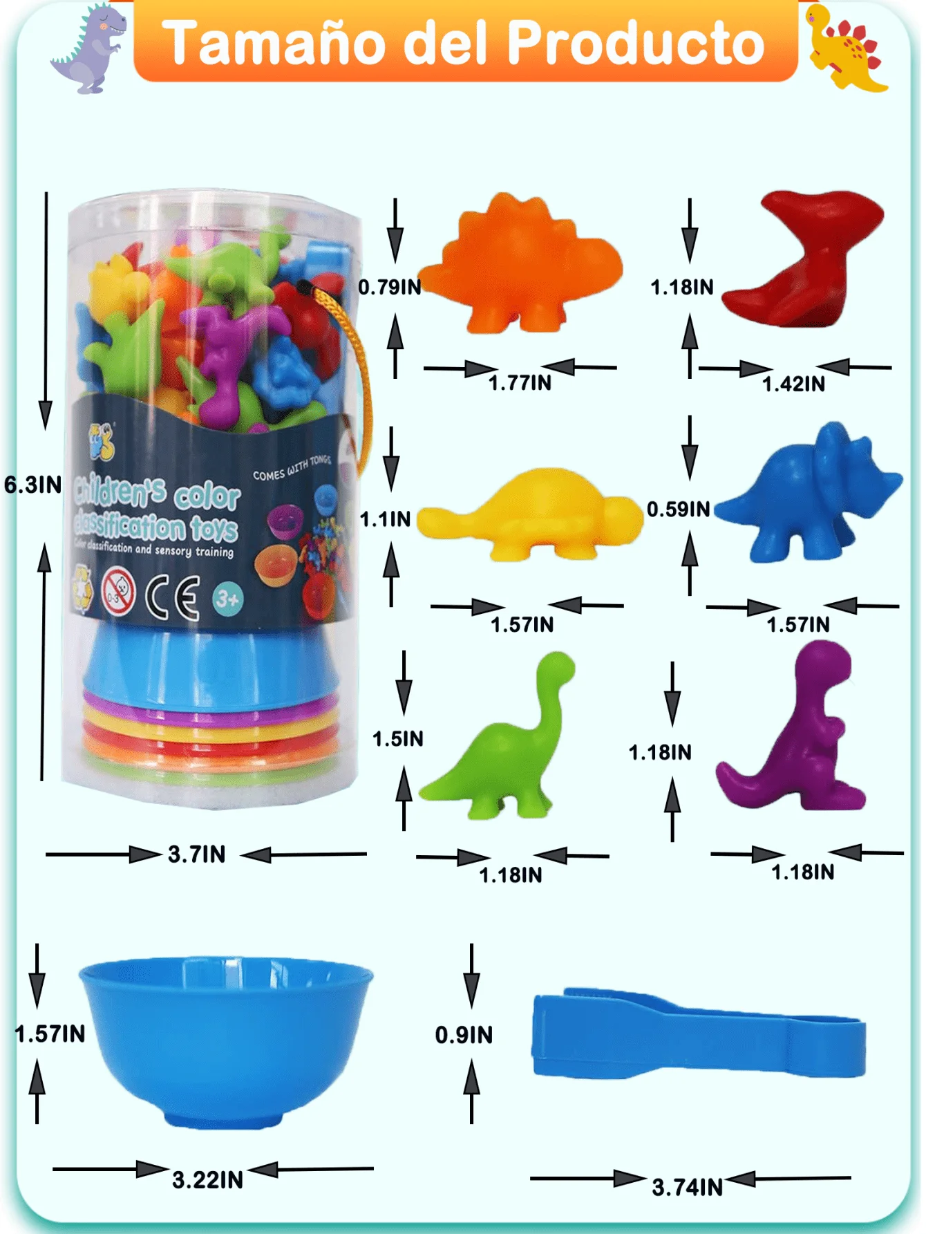 몬테소리 동물 분류 장난감 동물 숫자 세기 색상 분류 공룡 동물 식별 기술 업그레이드 어린이 선물 장난감