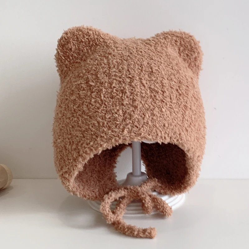 Winter-Babymütze mit Cartoon-Ohrenschutz, weiche, warme Strickmütze für Jungen und Mädchen, niedliche Katzen-Häkelmützen, Gorros für Kinder – Detail 6