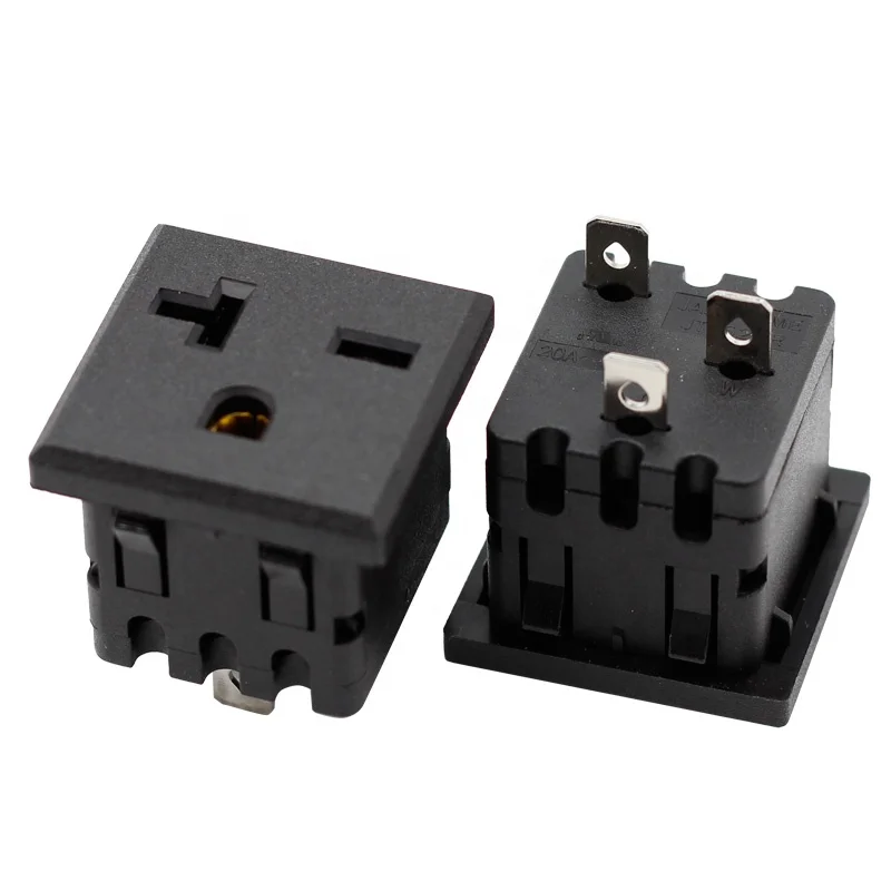 

Black 125VAC 250VAC US Power Socket 20A 250V US AC NEMA 6-20R Snap In Receptacle Power Socket