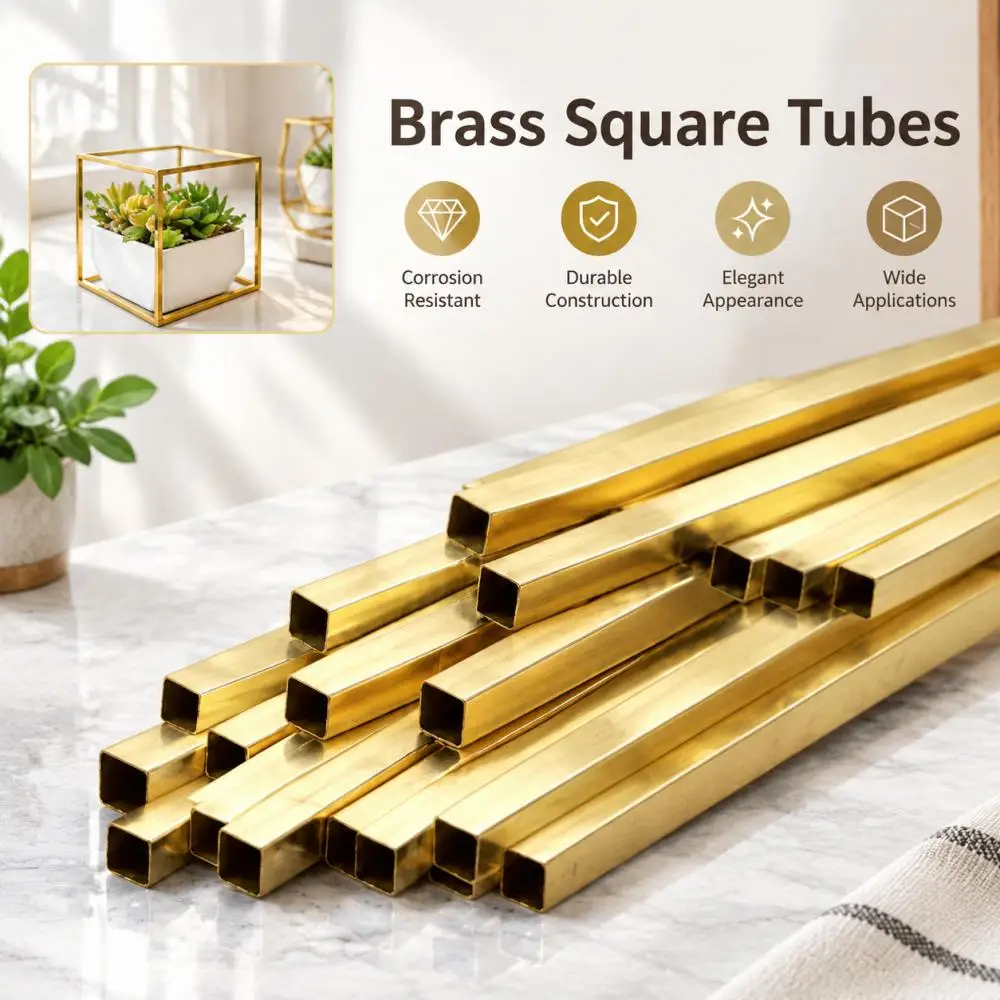 1pcs Brass Square Tubing Hollow Tube 6-20mm Diameter 250mm DIY Craft Model Making  Metal Supplies
