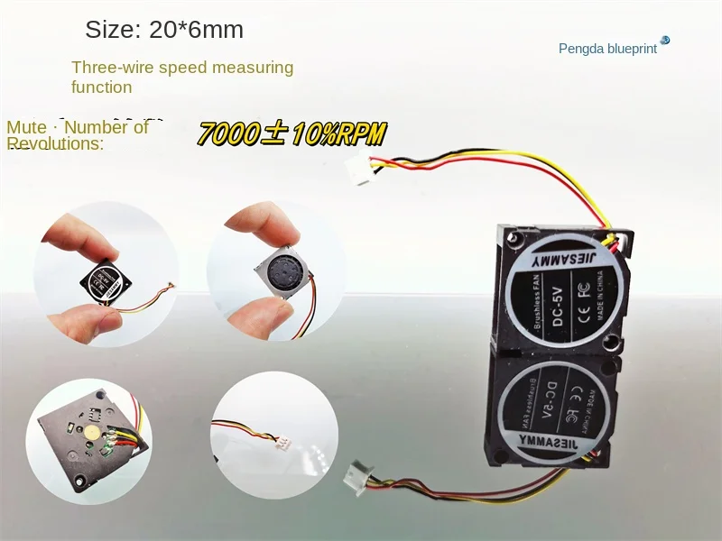 Jiesammy Turbo 0,03 Gebläse 5V 0,5a Silent Speed Test 2cm Micro Notebook Kühl gebläse 20*20 ** 6mm