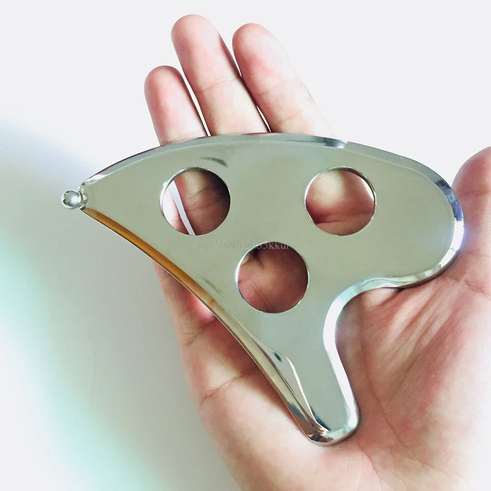 

Stainless Steel GuaSha Plate Scraping Board Ventouse Anti Cellulite Massage Tool Spa Massage Scraper Release Pain