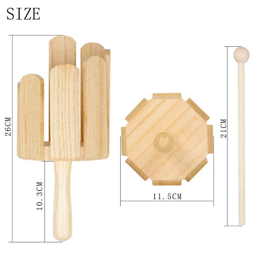 Orff Wooden Eight-Tone Multi-Sound Tube with Stick Kids Toy Toddler Early Education Children Gift Toys Percussion Instrument