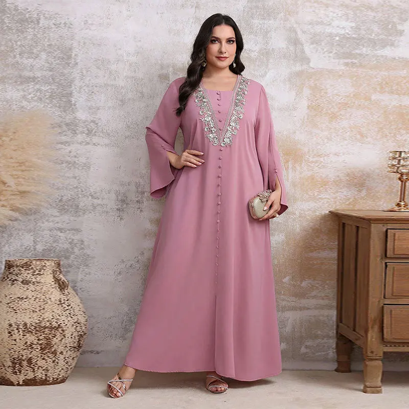 Muslim decal casual women's clothing Middle East Arabic robe elegant ethnic women's plus-size jumpsuit, new high-end classic lux