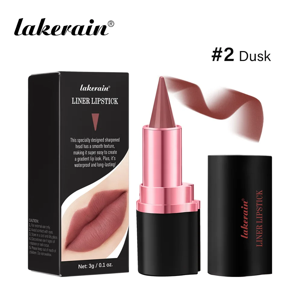 أحمر شفاه ولاينر غير لامع من Lakerain 2 في 1 - 6 ألوان، مقاوم للتلطخ، تطبيق فائق النعومة، طرف مدبب دقيق