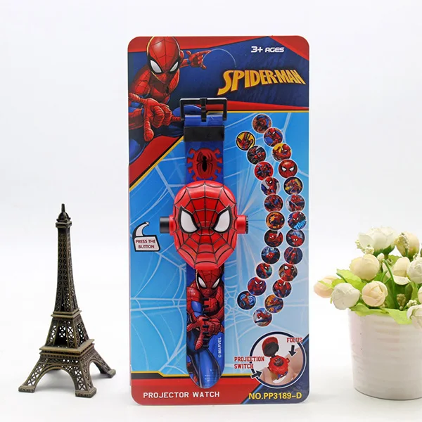 Disney-reloj Digital para niños, cronógrafo con proyección 3D de la princesa Elsa, Mickey Mouse, Spiderman