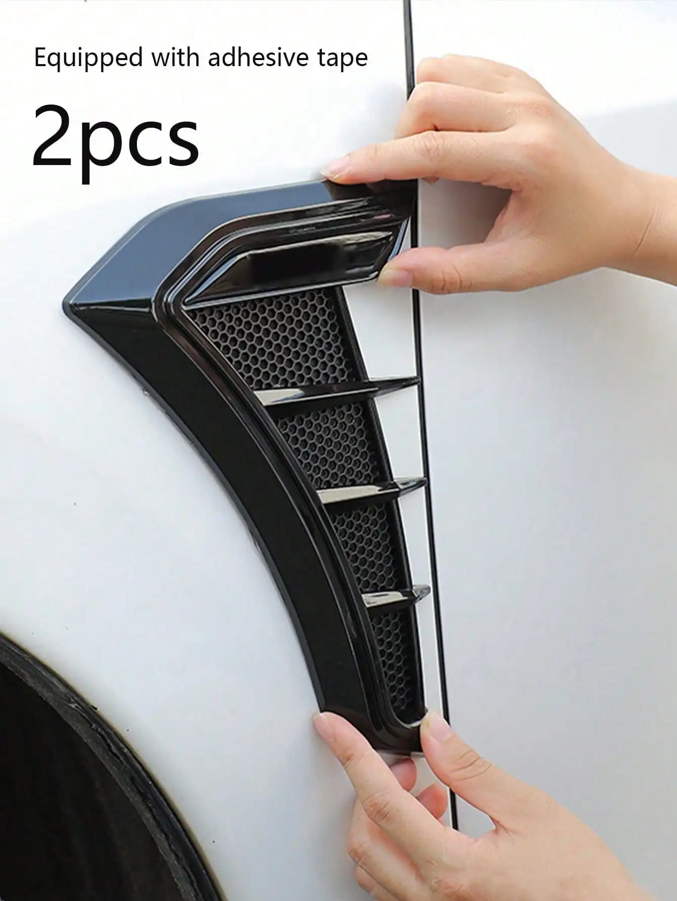 2pcs Car Fender Decorative Stickers, Fender Side Air Vent Universal Side Wing Body Stickers, Air Outlet Modified Side Emblem St