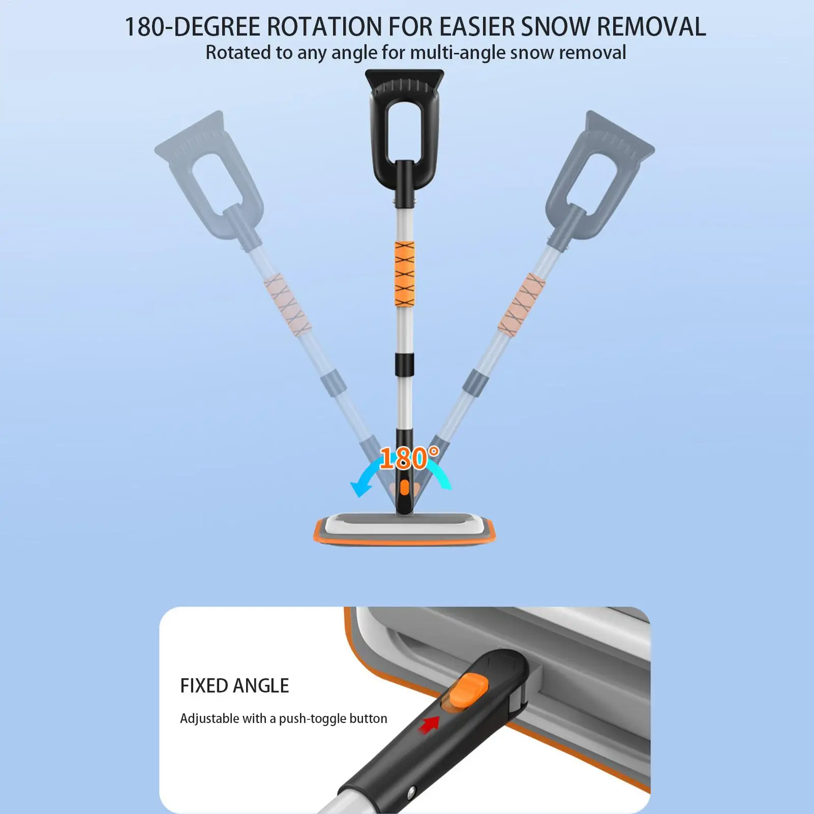 Snow Scraper For Car Extendable Aluminum Alloy Auto Supplies Car Snow Brush For Window Truck SUV Vehicle Roof Winter Cleaning