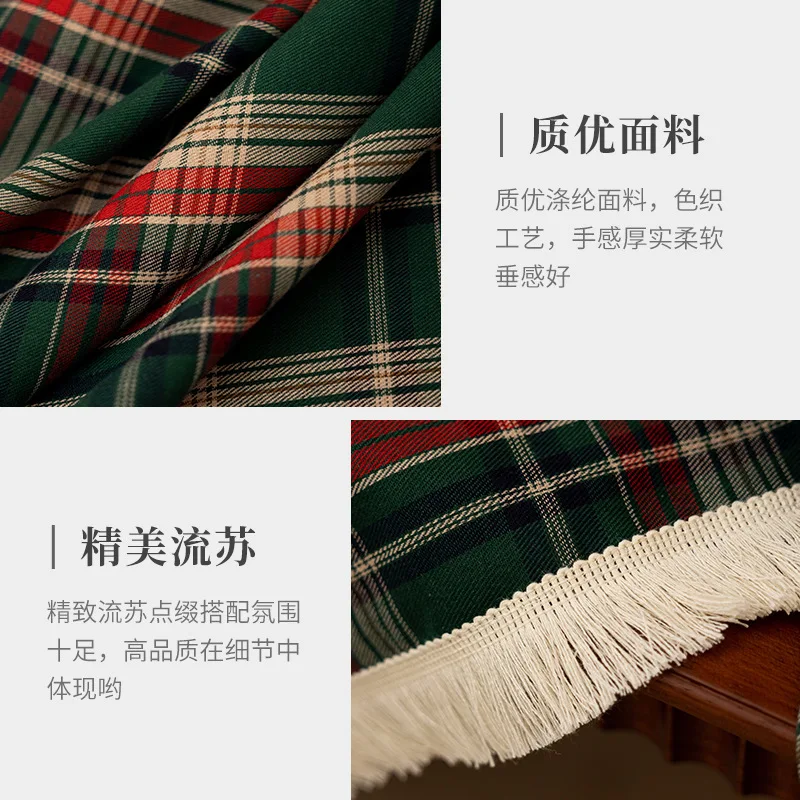 عيد الميلاد متقلب مفرش المائدة الجاموس منقوشة القطن الفانيلا مفارش المائدة ، عيد الميلاد الشتاء قابل للغسل غطاء الطاولة لديكور الطعام الطرف #4