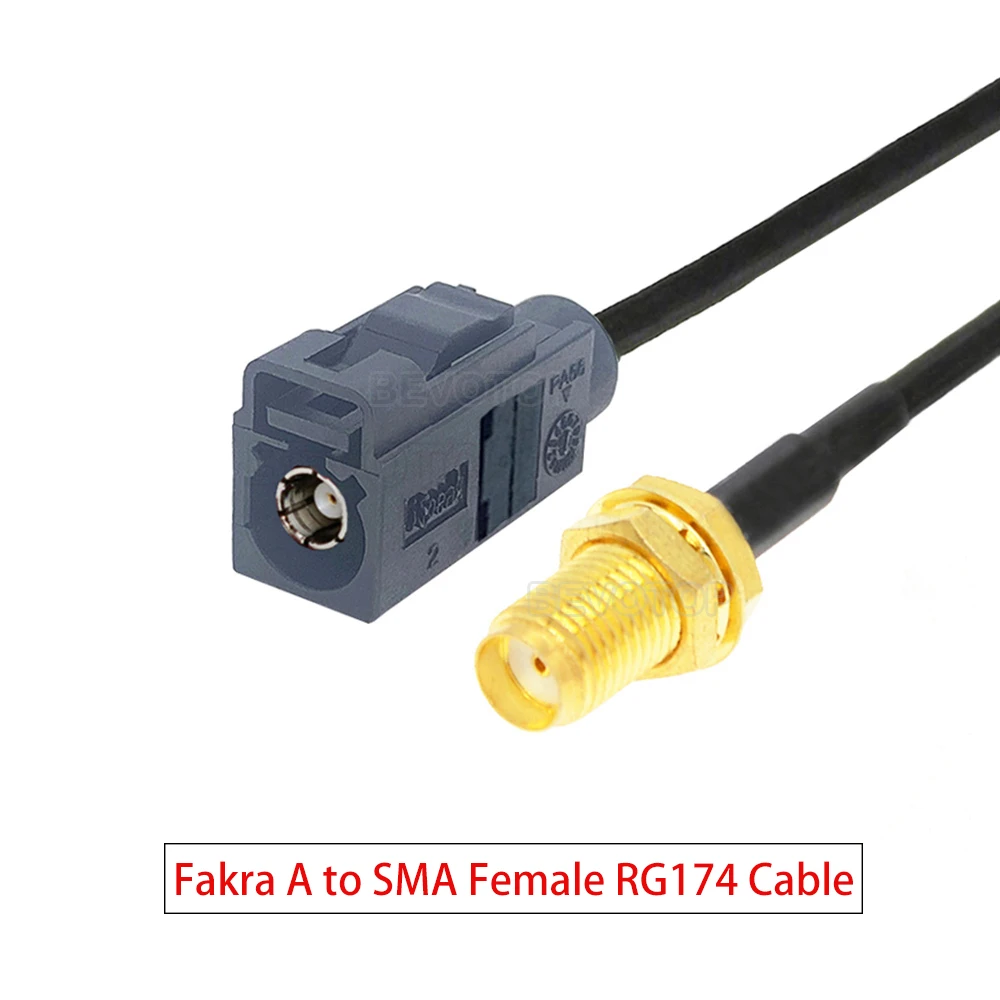 Fakra Female A/B/C/D/E/F/G/H/I/K/M/Z to SMA Female RG174 Cable Connector Car GPS Navigation Antenna Extension RF Coax Pigtail