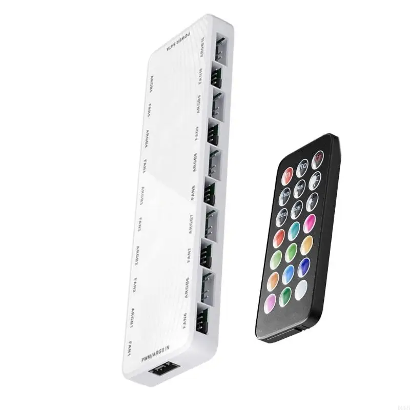 

D08B DIY PC Controller с удаленным, поддерживает 10 вентиляторов ARGB и PWM, легкая установка, Power Satas Power