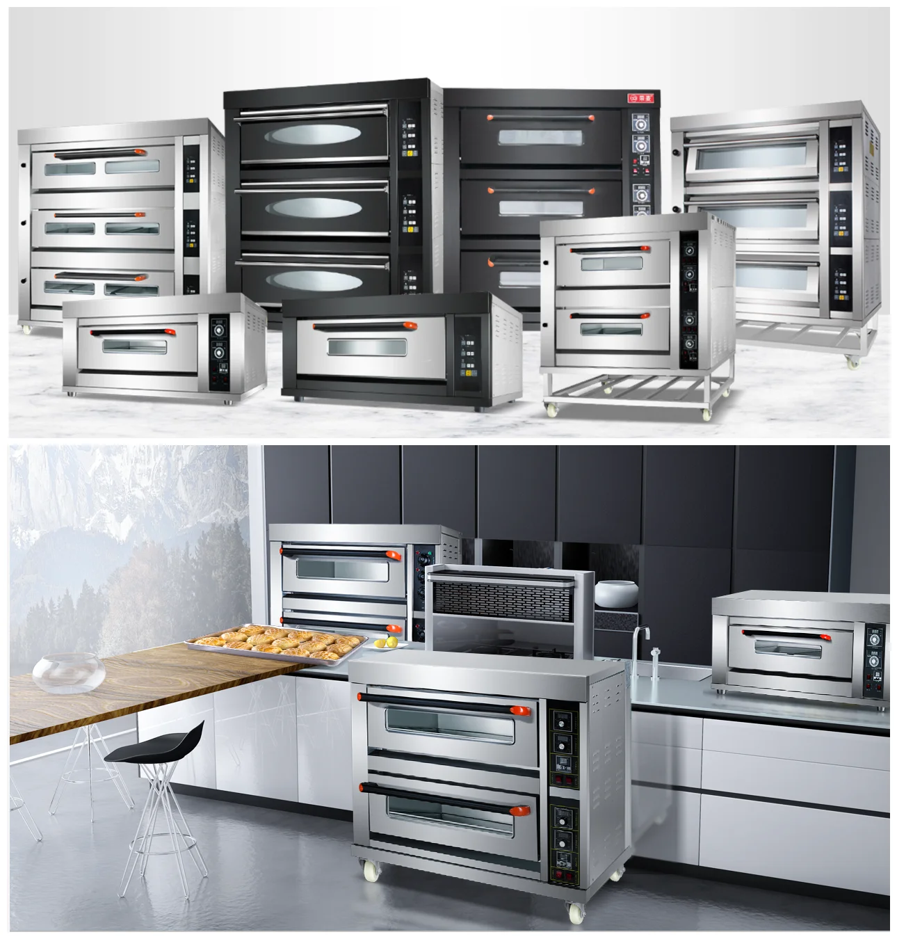 Full Set Food Automatic China Small Commercial Oven Bakery Machinery Baking Equipment List for Cake Pizza Bread Making Business