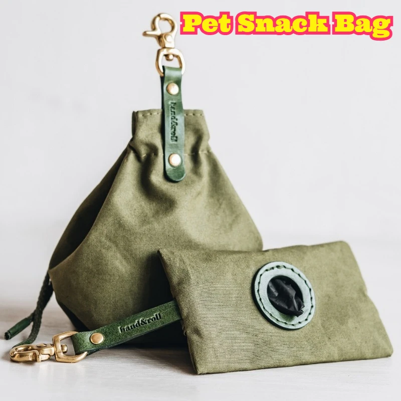 

Portable Dog Treat Bag Canvas Drawstring Dog Food Bag Outdoor Pet Training Pouch Durable Walking Storage Bag Lightweight Pet New