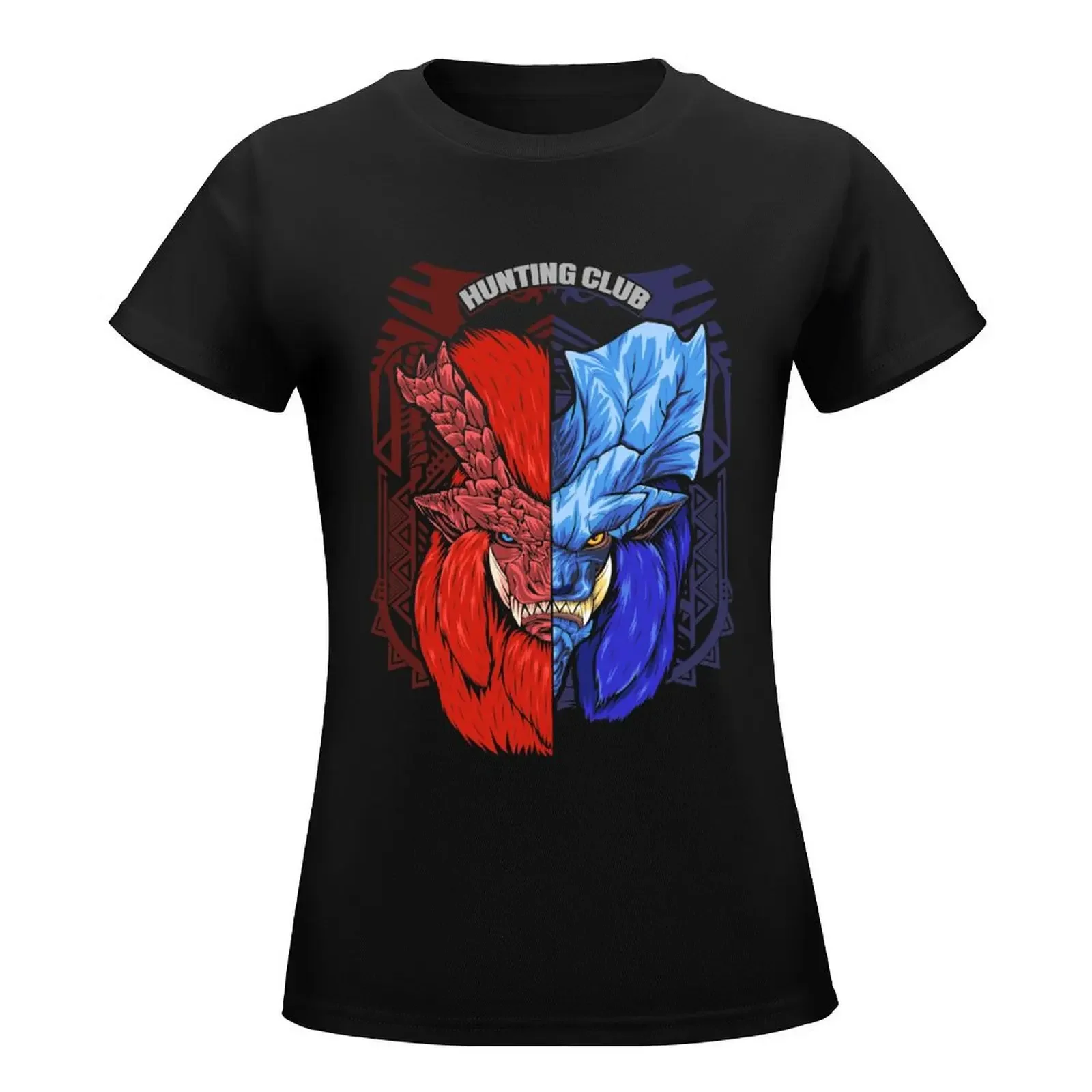 Lunastra and Teostra MHW hunting club T-Shirt aesthetic clothes female graphics Women clothing