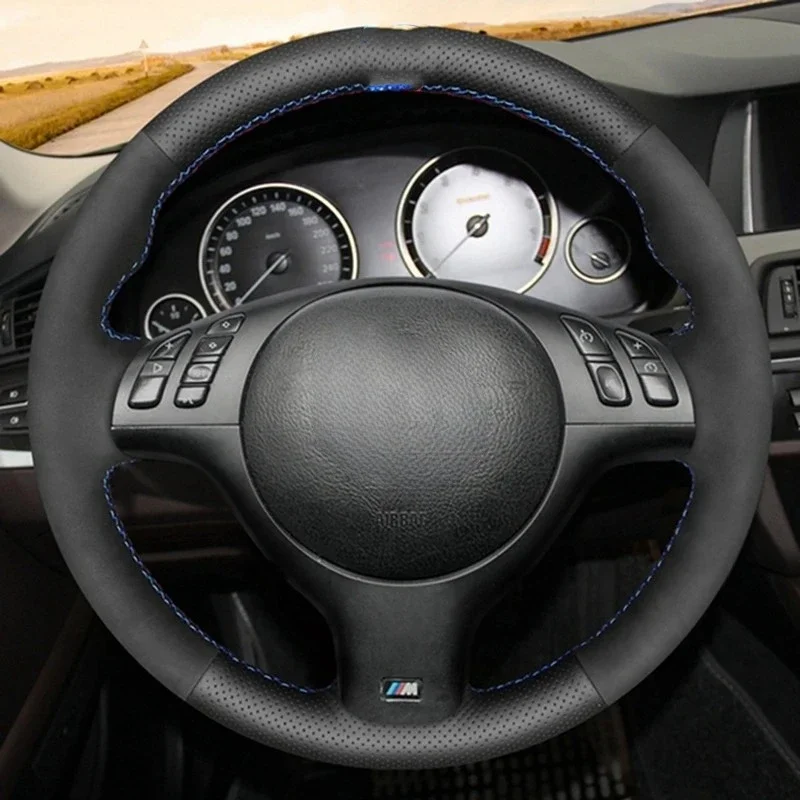 غطاء عجلة قيادة السيارة مخصص ، جديلة عجلة القيادة الأصلية لـ BMW E46 E39 330i 540i 525i 530ci M3