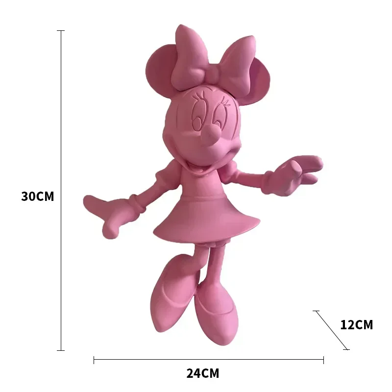 30cm  Disney Modern Minimalist Cartoon Minnie Sculpture Decoration Creative Trend Character Living Room Children's Room  Decora