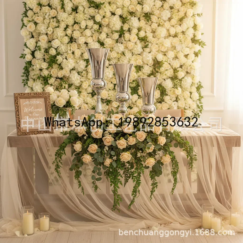 

x15 wedding road introduction decoration vase wrought iron flower stand wedding supplies electroplated gold flower